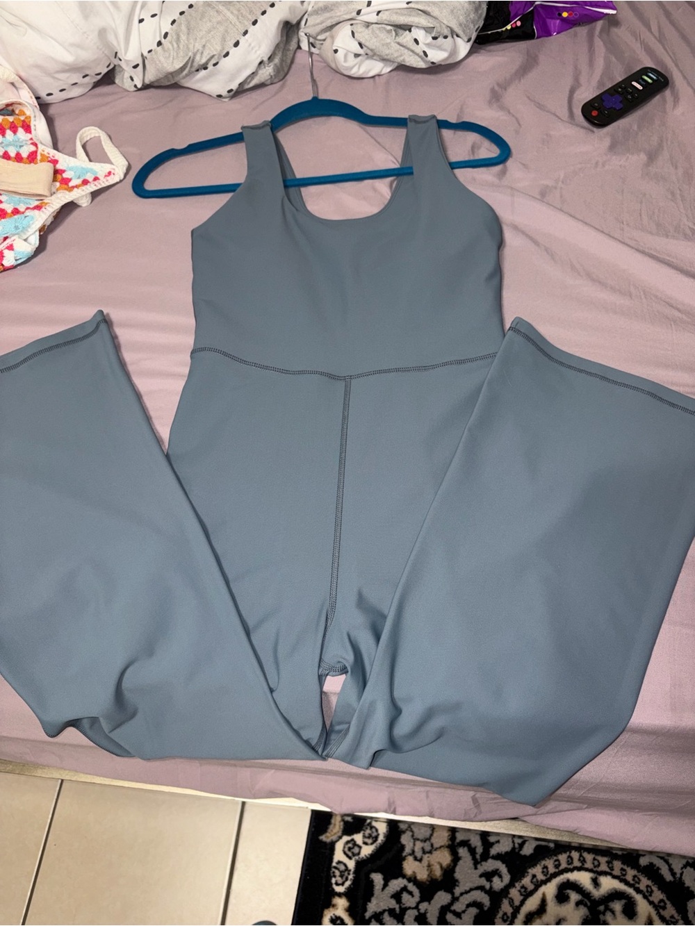 Old Navy Sleeveless Wide-Leg Activewear Jumpsuit in Slate Blue
